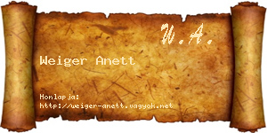 Weiger Anett névjegykártya