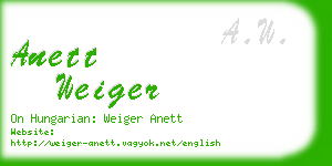 anett weiger business card